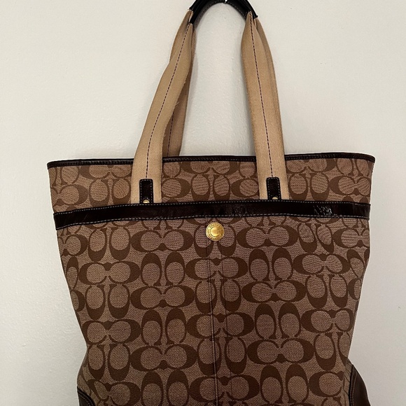 Coach Heritage Signature Stripe Tote Bag - Picture 2 of 3